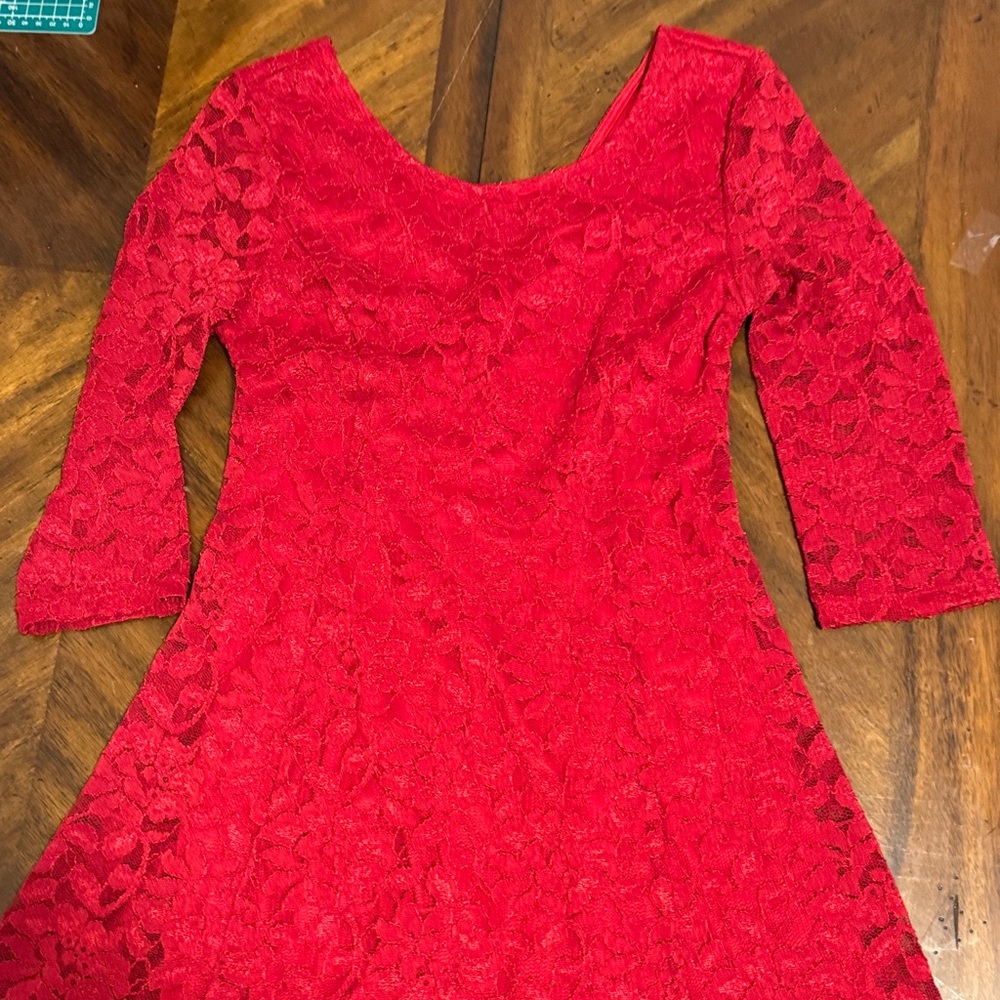 Lush Vibrant Red Lace Fabric